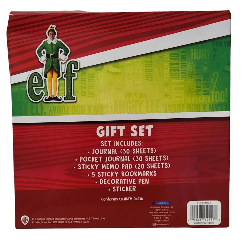 Elf Stationery Gift Set Buddy Christmas Journal Pen Sticky Bookmark Sticker Gift